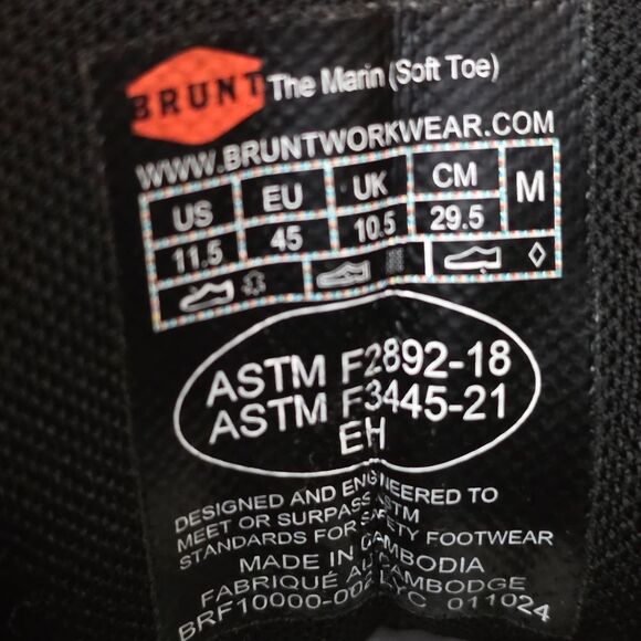 Brunt The Marin Waterproof Soft Moc Toe 6" Work Boots Black Men's Size 11.5 - Picture 7 of 8